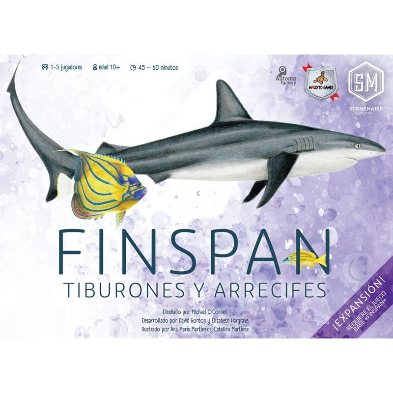 expansión del juego estrategico de peces finspan tiburones y arrecifes de maldito games - comprar
