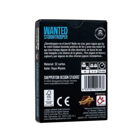 juego de tentar la suerte en el universo star wars wanted stormtrooper de mercurio - comprar en el taller del modelista