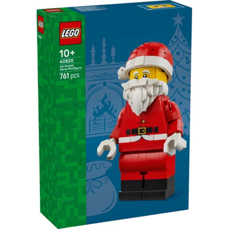 Minifigura gigante de Papá Noel.