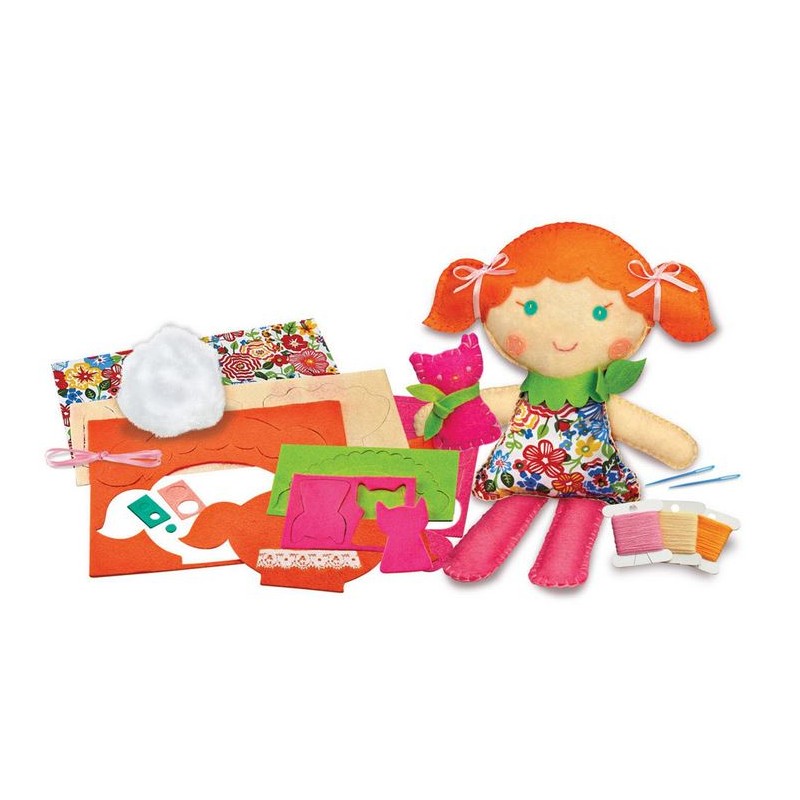 Muñeca y gatito de fieltro. 4M 00-02766