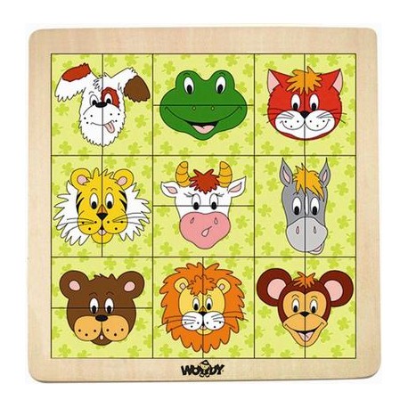 Puzzle: Caras de Animales. WOODY 91104