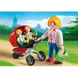 Mamá con carrito de gemelos. PLAYMOBIL 5573