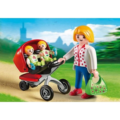 Mother with twin stroller. PLAYMOBIL 5573