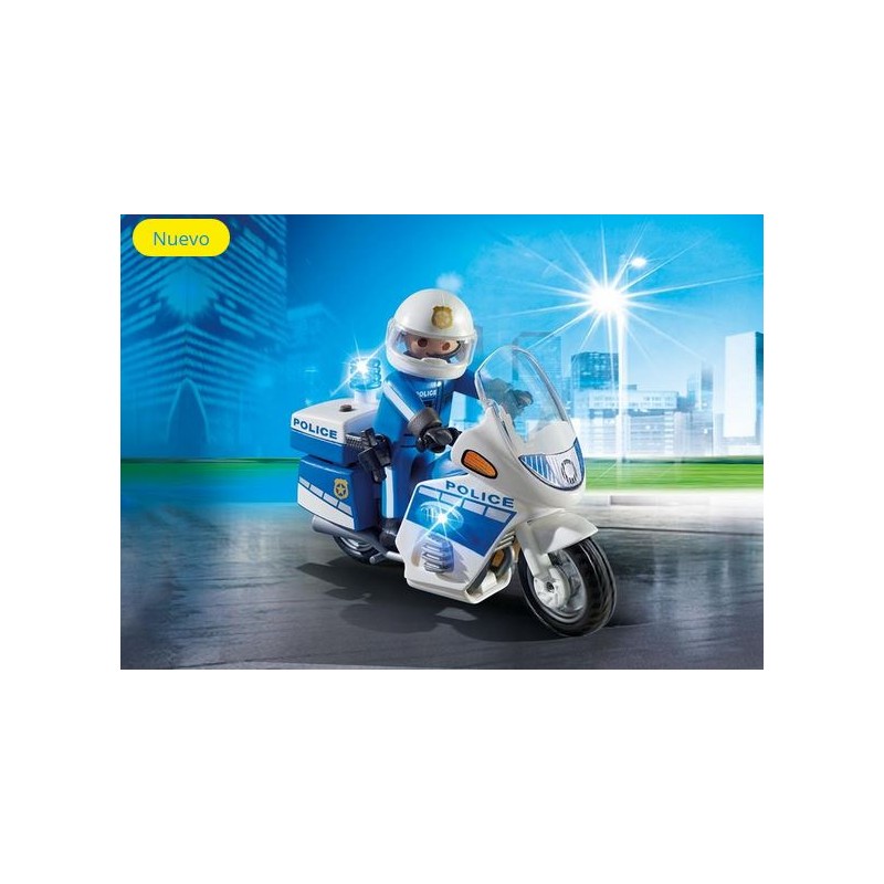 Police Bike with LED Light. PLAYMOBIL 6923