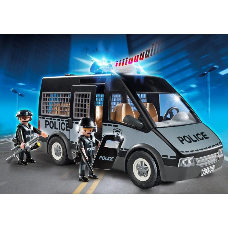 Furgón de policía con luz y sonido. PLAYMOBIL 6043