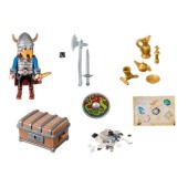 Viking with treasure.