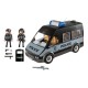 Police van with light and sound.