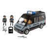 Police van with light and sound.