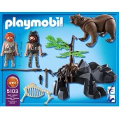 Cavernícola con oso.