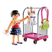 Model with cothing rack.