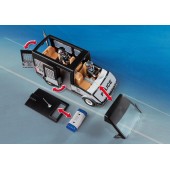 Police van with light and sound.