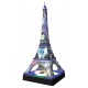 Disney Eiffel tower, night. 3D.