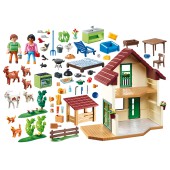 Tractor with feed trailer.