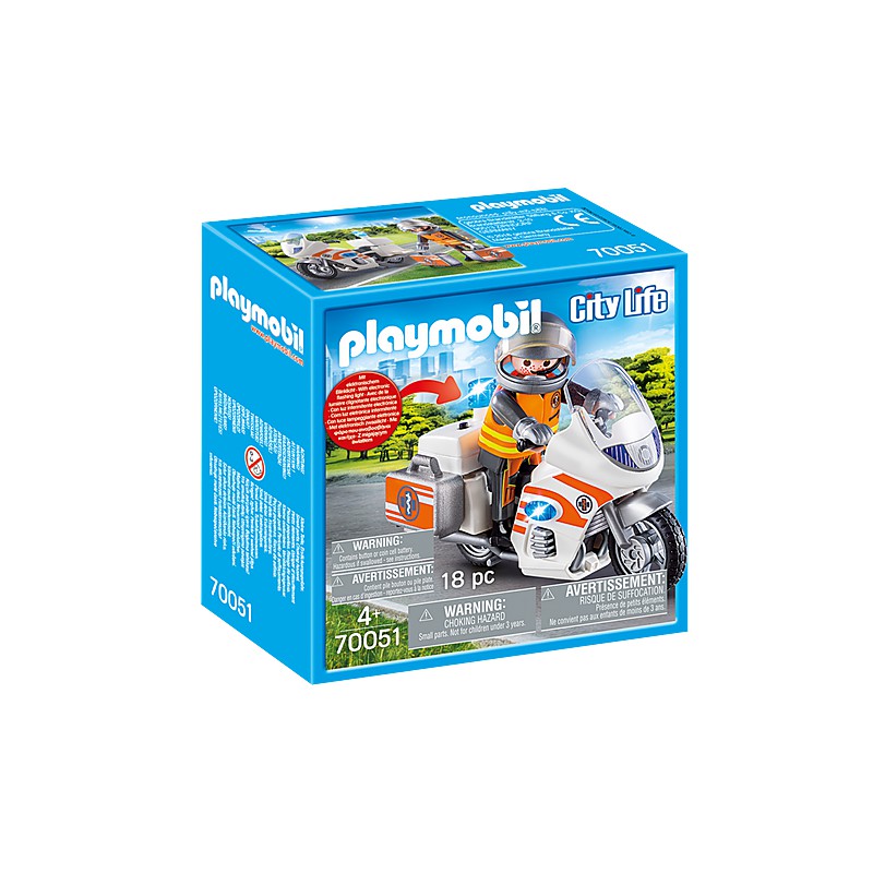 Ambulance with Flashing Lights.