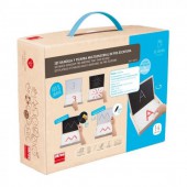 Magnetic chalk and Dry erase board.