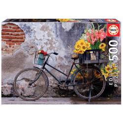 Bicicleta con flores. 500 piezas.