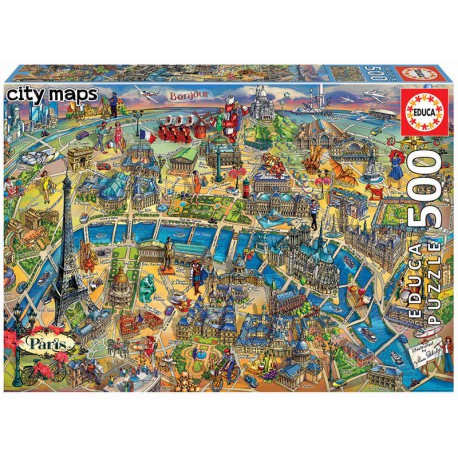 Mapa de Paris. 500 piezas.
