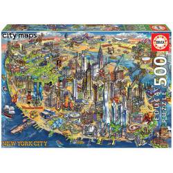 Mapa de Nueva York. 500 piezas.