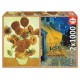 Los girasoles + Terraza de café por la noche, Vincent Van Gogh. 2X1000