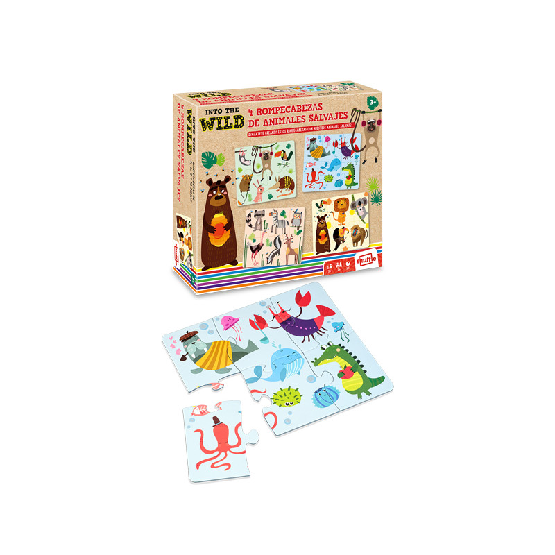 Rompecabezas de animales salvajes. SHUFFLE CARDS