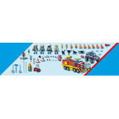 Rescue operation with fire truck.