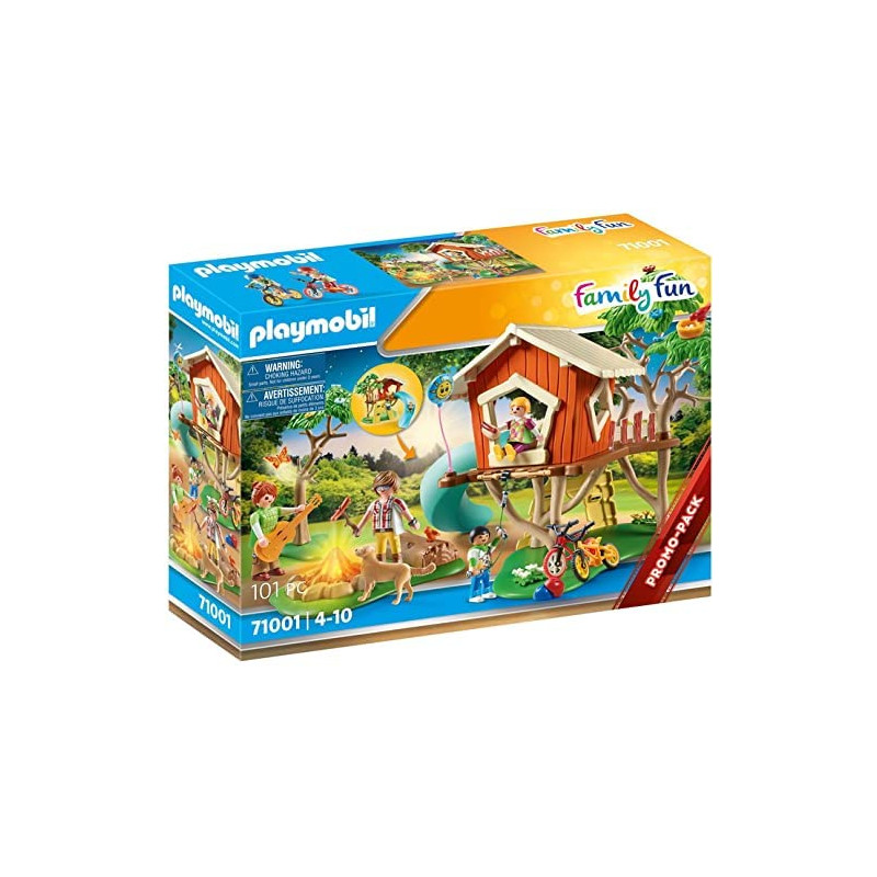 Tree house adventure with slide.