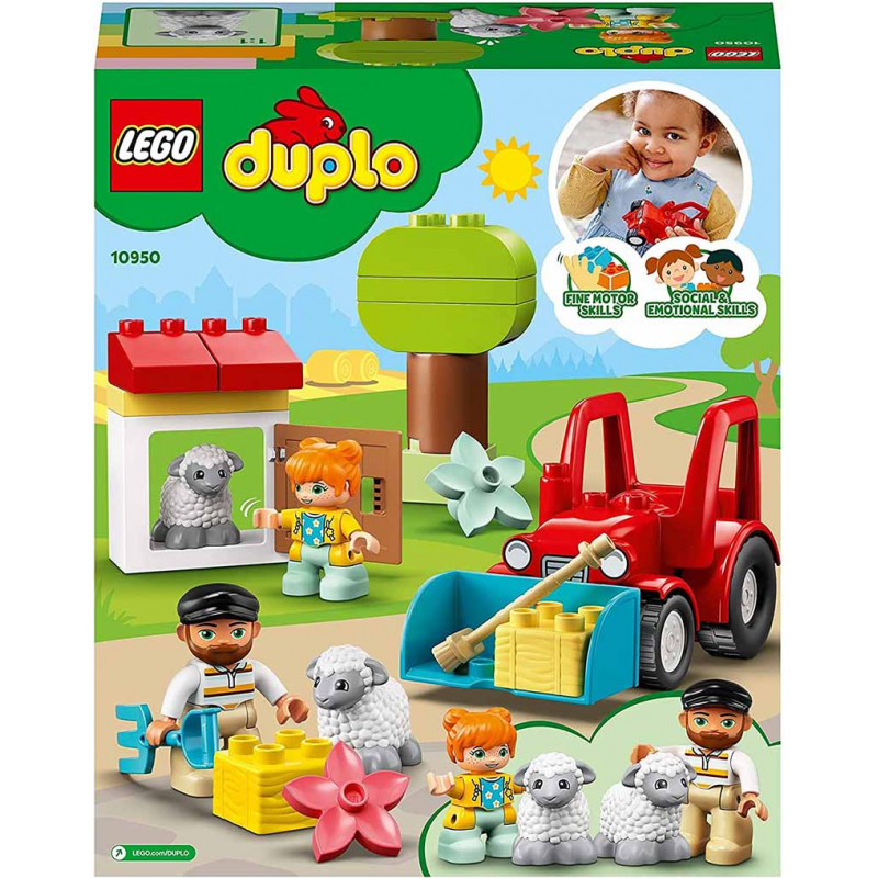 Tractor and farm animals.