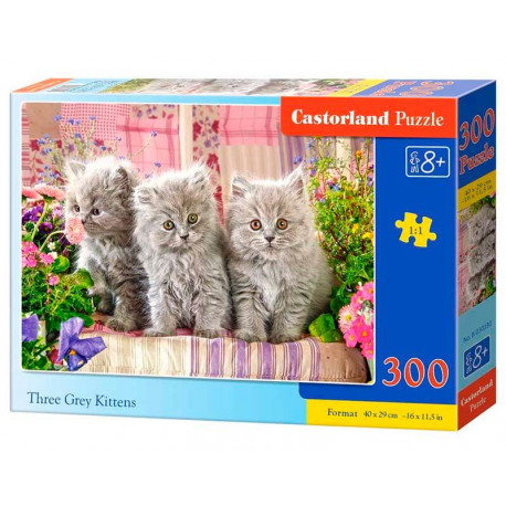 Three grey kittens. 300 pcs.
