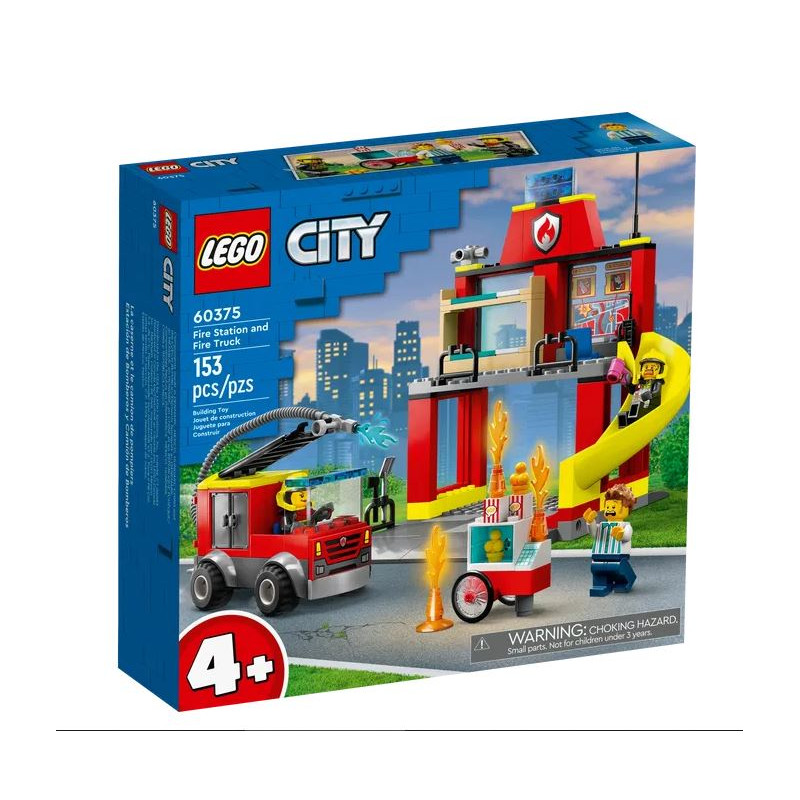 Fire station and fire engine.