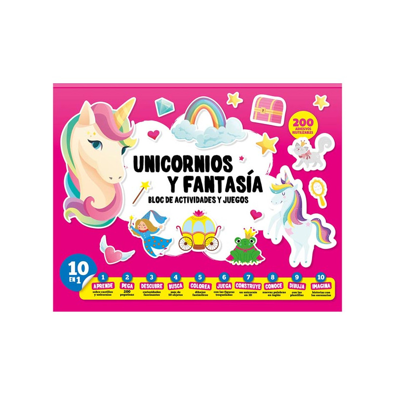 Unicorns and fantasy. Activity block.