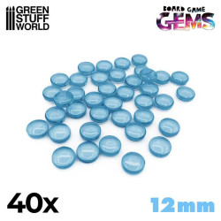 Plastic gems 12 mm, light blue.