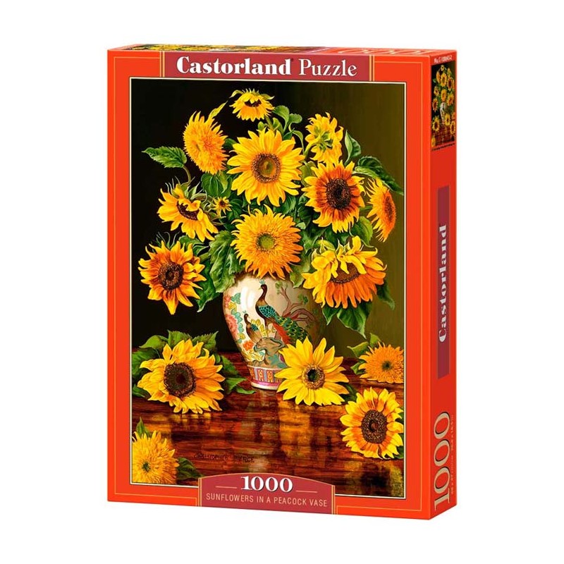 Girasoles en florero. 1000 piezas.