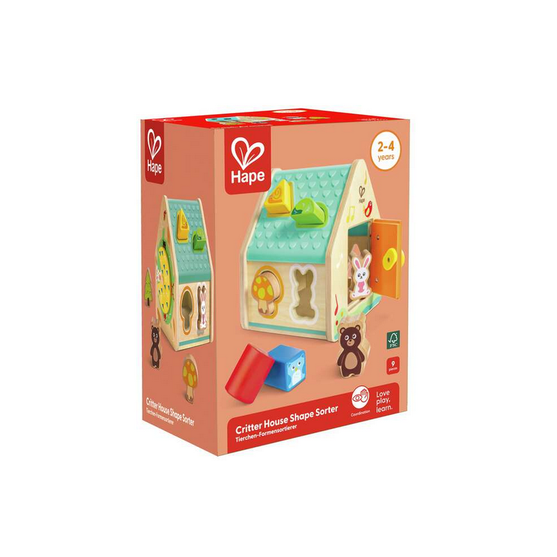 Shape sorter in the creature house.