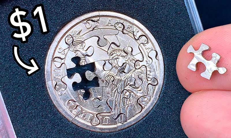 rompecabezas de un dolar de plata